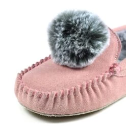 Bessie Pink Suede Slipper -Chic Ladies Shoes Store lazy dogz bessie pink suede slipper p4892 293762 image