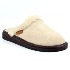 Otto Beige Suede Slipper -Chic Ladies Shoes Store lazy dogz otto beige suede slipper p6012 361740 image