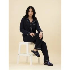 LUNAR Love Navy Mule Slipper -Chic Ladies Shoes Store love navy mule slipper p6892 392365 image