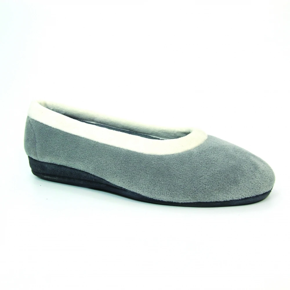 LUNAR Mabel Grey Fleece Pump Slipper 3 LUNAR Mabel Grey Fleece Pump Slipper