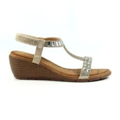 LUNAR Macie Silver Wedge Sandal