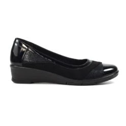 LUNAR Marian Black Wedge Shoe
