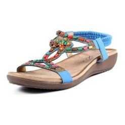 LUNAR Mariella Blue Beaded Sandal -Chic Ladies Shoes Store mariella blue beaded sandal p5608 337429 image