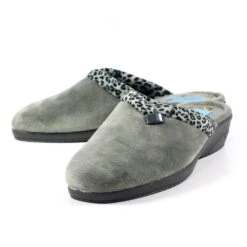 LUNAR Michelle Grey Ocelot Slipper -Chic Ladies Shoes Store michelle grey ocelot slipper p6776 385289 image
