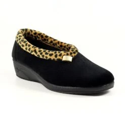 LUNAR Paloma Black Leopard Trim Slipper -Chic Ladies Shoes Store paloma black leopard trim slipper p6783 385541 image