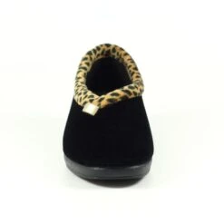 LUNAR Paloma Black Leopard Trim Slipper -Chic Ladies Shoes Store paloma black leopard trim slipper p6783 385555 image