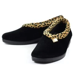 LUNAR Paloma Black Leopard Trim Slipper -Chic Ladies Shoes Store paloma black leopard trim slipper p6783 385569 image
