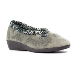 LUNAR Paloma Grey Leopard Trim Slipper -Chic Ladies Shoes Store paloma grey leopard trim slipper p6780 386670 image