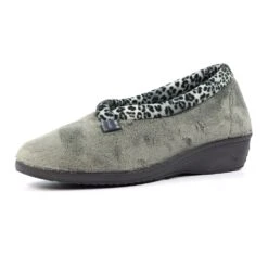 LUNAR Paloma Grey Leopard Trim Slipper -Chic Ladies Shoes Store paloma grey leopard trim slipper p6780 386677 image