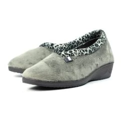 LUNAR Paloma Grey Leopard Trim Slipper -Chic Ladies Shoes Store paloma grey leopard trim slipper p6780 386698 image