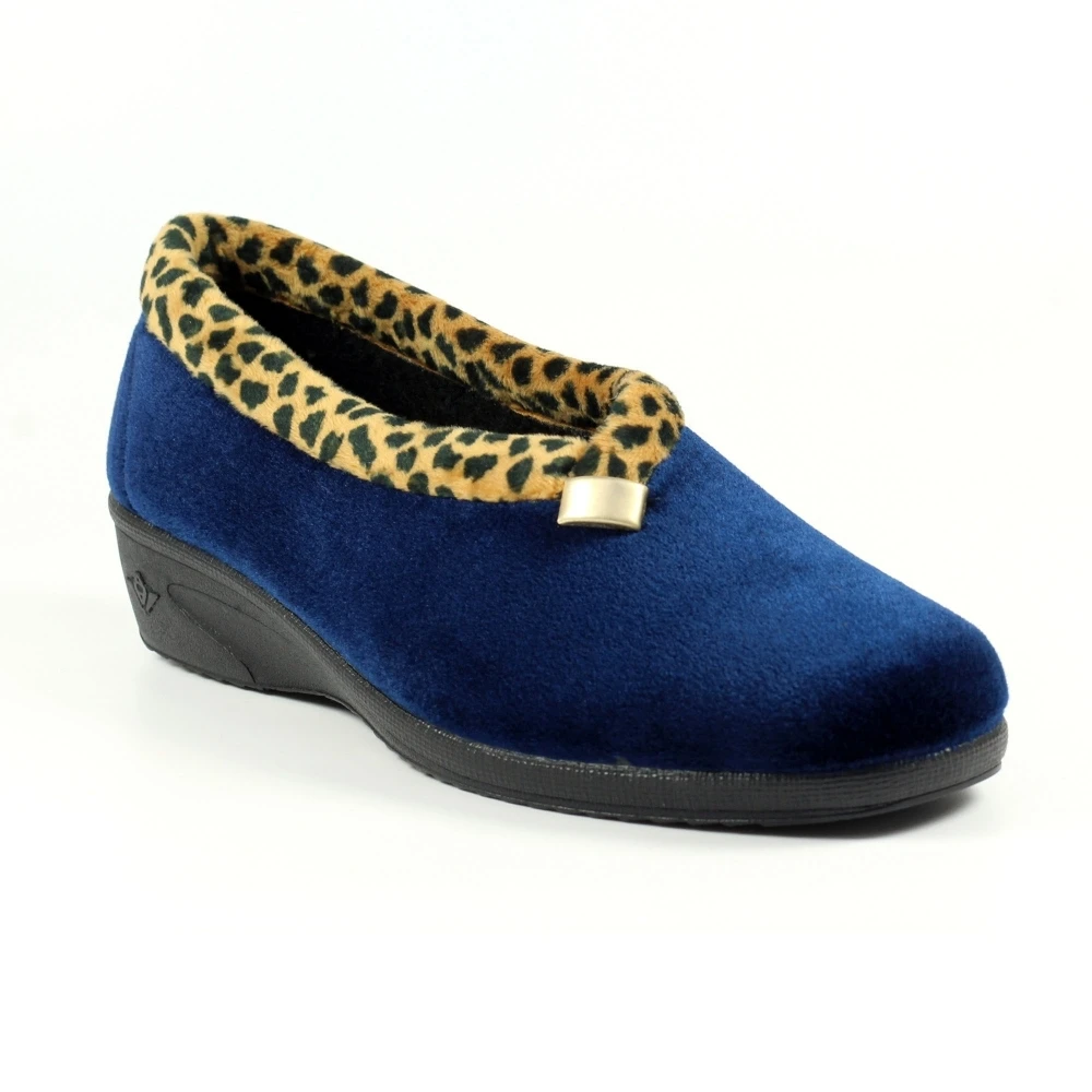 LUNAR Paloma Navy Leopard Trim Slipper 4 LUNAR Paloma Navy Leopard Trim Slipper - Image 2