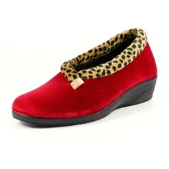 LUNAR Paloma Red Leopard Trim Slipper -Chic Ladies Shoes Store paloma red leopard trim slipper p6784 385667 image