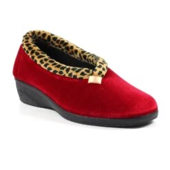 LUNAR Paloma Red Leopard Trim Slipper -Chic Ladies Shoes Store paloma red leopard trim slipper p6784 385674 image