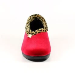 LUNAR Paloma Red Leopard Trim Slipper -Chic Ladies Shoes Store paloma red leopard trim slipper p6784 385681 image