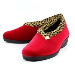 LUNAR Paloma Red Leopard Trim Slipper -Chic Ladies Shoes Store paloma red leopard trim slipper p6784 385695 image