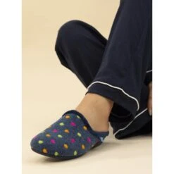 LUNAR Peanut Navy Mule Slipper
