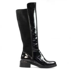 LUNAR Perkins Black Patent Long Boot