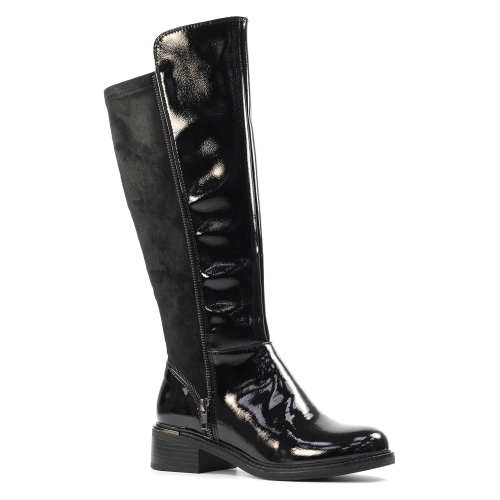 LUNAR Perkins Black Patent Long Boot 5 LUNAR Perkins Black Patent Long Boot - Image 3