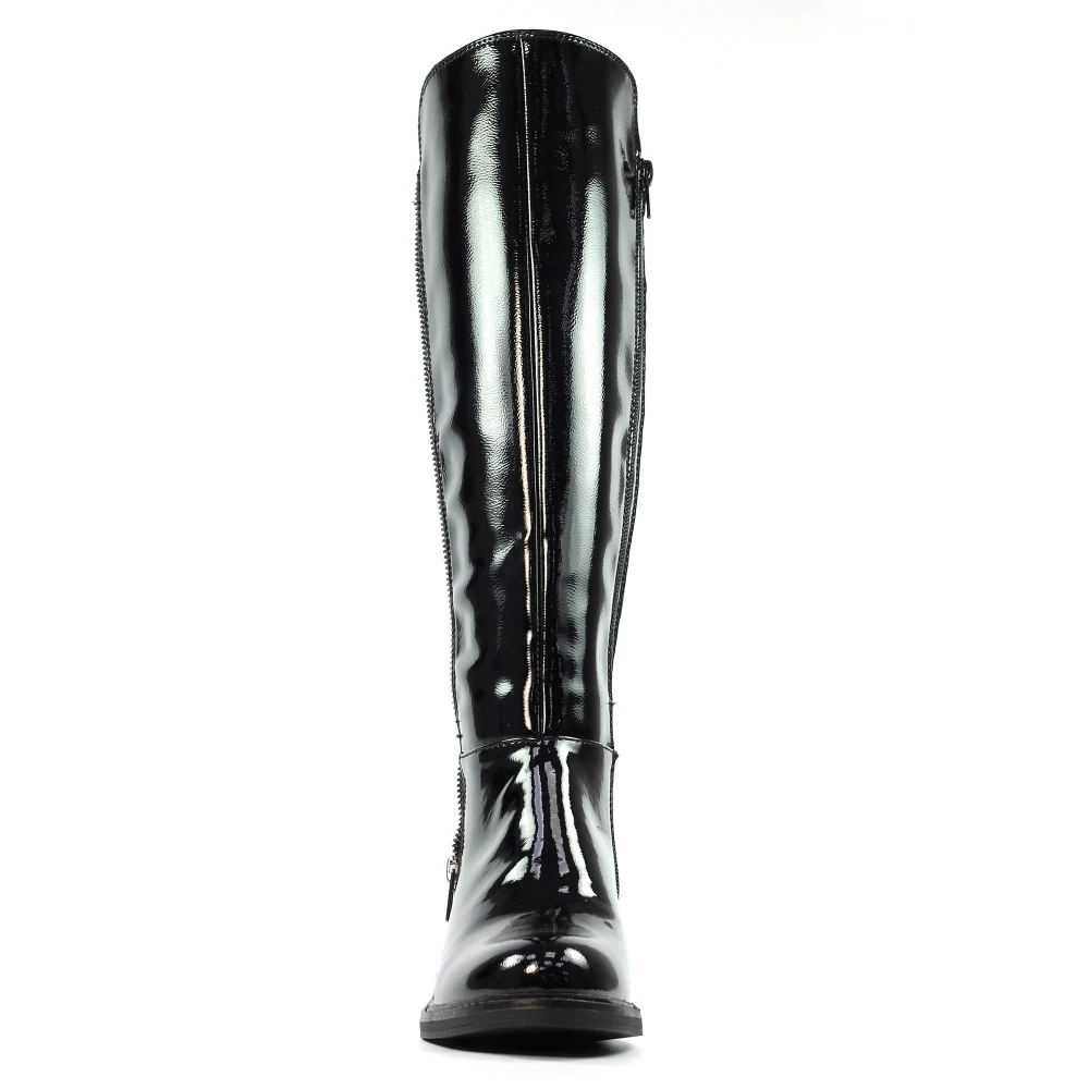 LUNAR Perkins Black Patent Long Boot 8 LUNAR Perkins Black Patent Long Boot - Image 6