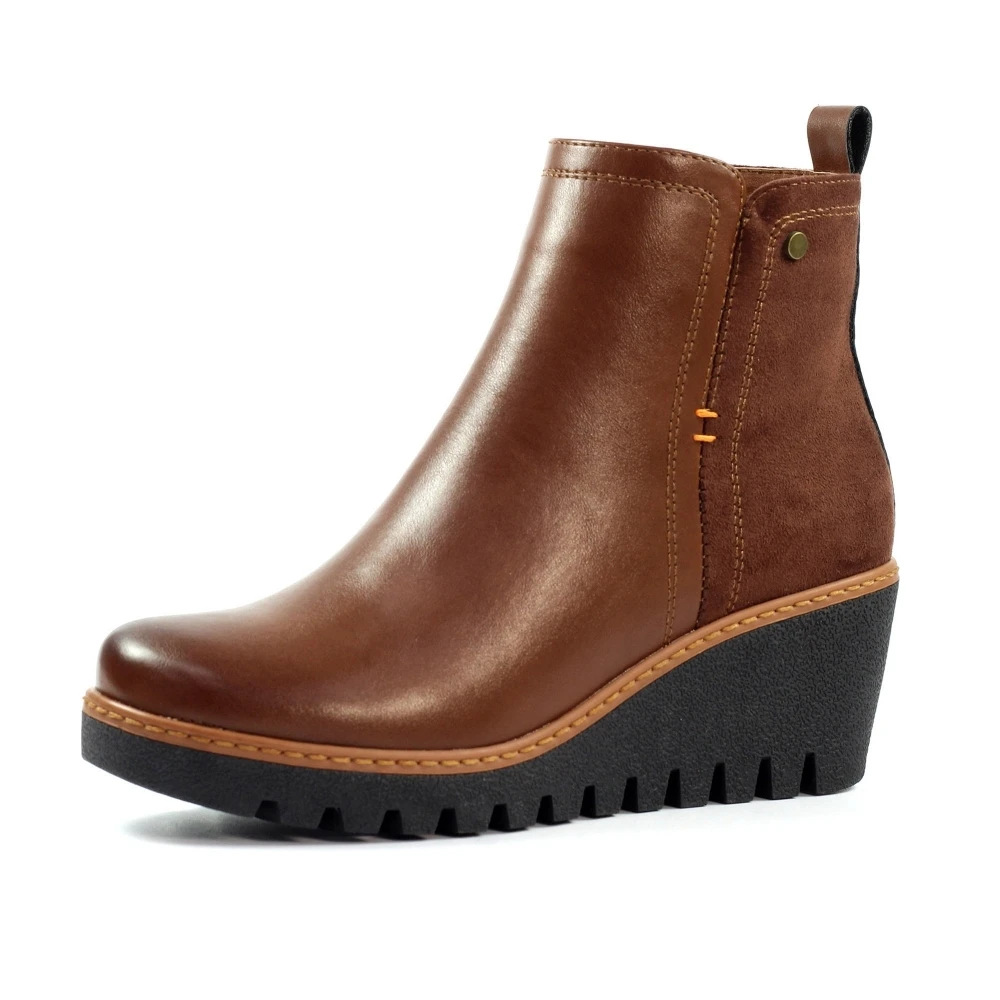 LUNAR Pixie Tan Ankle Wedge Boot 7 LUNAR Pixie Tan Ankle Wedge Boot - Image 5