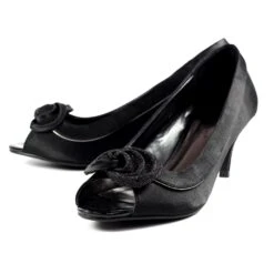 LUNAR Ripley Black Satin Peep Toe -Chic Ladies Shoes Store ripley black satin peep toe p6713 381694 image