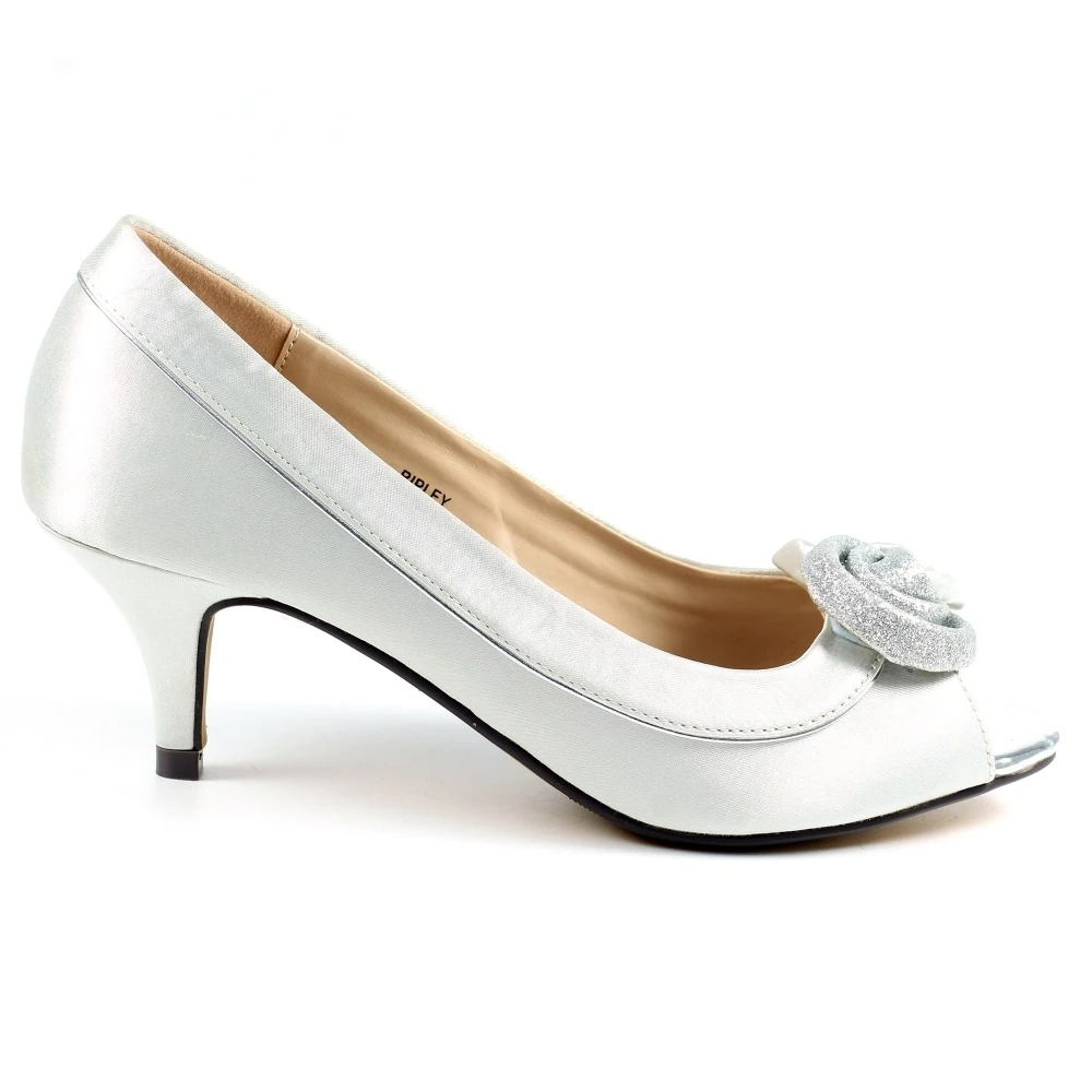 LUNAR Ripley Silver Satin Peep Toe 3 LUNAR Ripley Silver Satin Peep Toe