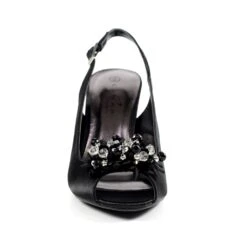 LUNAR Sabrina Black Satin Slingback Court -Chic Ladies Shoes Store sabrina black satin slingback court p6723 381972 image