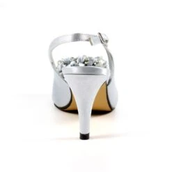 LUNAR Sabrina Silver Satin Slingback Court -Chic Ladies Shoes Store sabrina silver satin slingback court p6944 394414 image