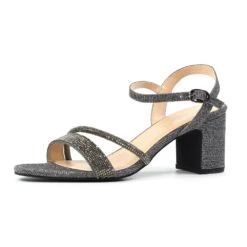 LUNAR Shazam Pewter Block Heel Sandal -Chic Ladies Shoes Store shazam pewter block heel sandal p7596 437238 image