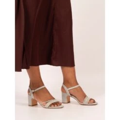 Chic Ladies Shoes Store -Chic Ladies Shoes Store shazam silver block heel sandal p7597 437166 image