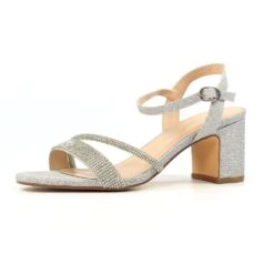 LUNAR Shazam Silver Block Heel Sandal -Chic Ladies Shoes Store shazam silver block heel sandal p7597 437178 image