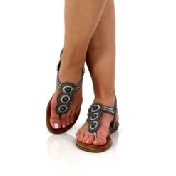 LUNAR Silvia Pewter Toe Post Gem Sandal -Chic Ladies Shoes Store silvia pewter toe post gem sandal p6747 382693 image