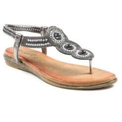 LUNAR Silvia Pewter Toe Post Gem Sandal -Chic Ladies Shoes Store silvia pewter toe post gem sandal p6747 382699 image
