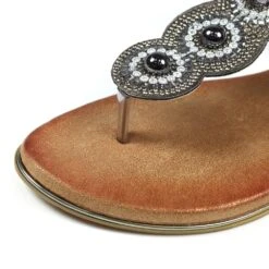 LUNAR Silvia Pewter Toe Post Gem Sandal -Chic Ladies Shoes Store silvia pewter toe post gem sandal p6747 382723 image