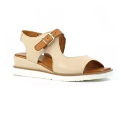 LUNAR Spring Beige Leather Wedge Sandal -Chic Ladies Shoes Store spring beige leather wedge sandal p7285 417858 image