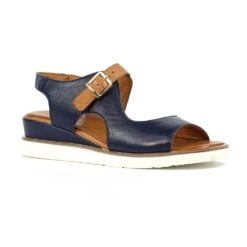 LUNAR Spring Navy Leather Wedge Sandal -Chic Ladies Shoes Store spring navy leather wedge sandal p7286 417906 image