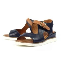 LUNAR Spring Navy Leather Wedge Sandal -Chic Ladies Shoes Store spring navy leather wedge sandal p7286 417930 image