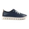 LUNAR St Austell Navy Leather Plimsoll -Chic Ladies Shoes Store st austell navy leather plimsoll p6796 386273 image