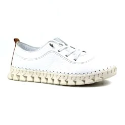 LUNAR St Austell White Leather Plimsoll -Chic Ladies Shoes Store st austell white leather plimsoll p6799 386459 image