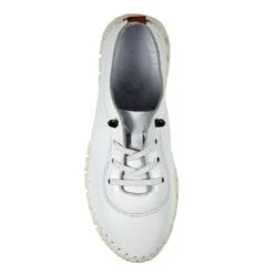 LUNAR St Austell White Leather Plimsoll -Chic Ladies Shoes Store st austell white leather plimsoll p6799 386477 image