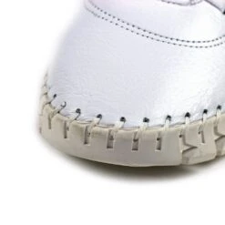 LUNAR St Austell White Leather Plimsoll -Chic Ladies Shoes Store st austell white leather plimsoll p6799 386483 image