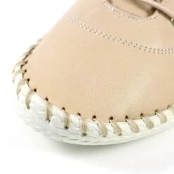 LUNAR St. Ives Beige Leather Plimsoll -Chic Ladies Shoes Store st ives beige leather plimsoll p5915 354884 image