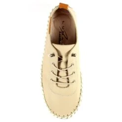 LUNAR St. Ives Beige Leather Plimsoll -Chic Ladies Shoes Store st ives beige leather plimsoll p5915 354890 image