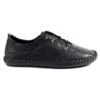LUNAR St. Ives Black Sole Leather Plimsoll -Chic Ladies Shoes Store st ives black sole leather plimsoll p5924 355136 image