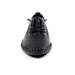LUNAR St. Ives Black Sole Leather Plimsoll -Chic Ladies Shoes Store st ives black sole leather plimsoll p5924 355160 image