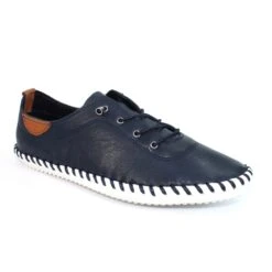 LUNAR St. Ives Blue Leather Plimsoll 12 LUNAR St. Ives Blue Leather Plimsoll -Chic Ladies Shoes Store st ives blue leather plimsoll p5917 355262 image