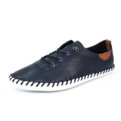 LUNAR St. Ives Blue Leather Plimsoll 13 LUNAR St. Ives Blue Leather Plimsoll -Chic Ladies Shoes Store st ives blue leather plimsoll p5917 355274 image
