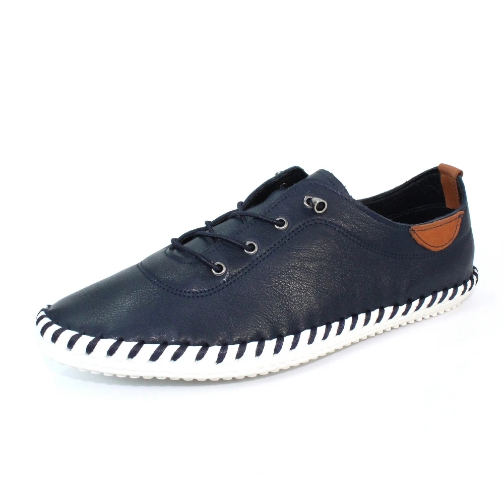 LUNAR St. Ives Blue Leather Plimsoll 6 LUNAR St. Ives Blue Leather Plimsoll - Image 4