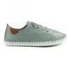 LUNAR St. Ives Grey Leather Plimsoll