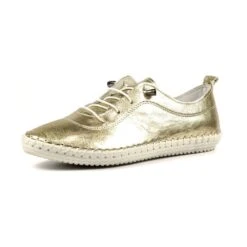 LUNAR St. Ives Metallic Gold Plimsoll -Chic Ladies Shoes Store st ives metallic gold plimsoll p6340 374349 image